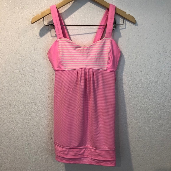 Lululemon Run Back On Track Pink Shell Stripe Tank - Picture 6 of 16